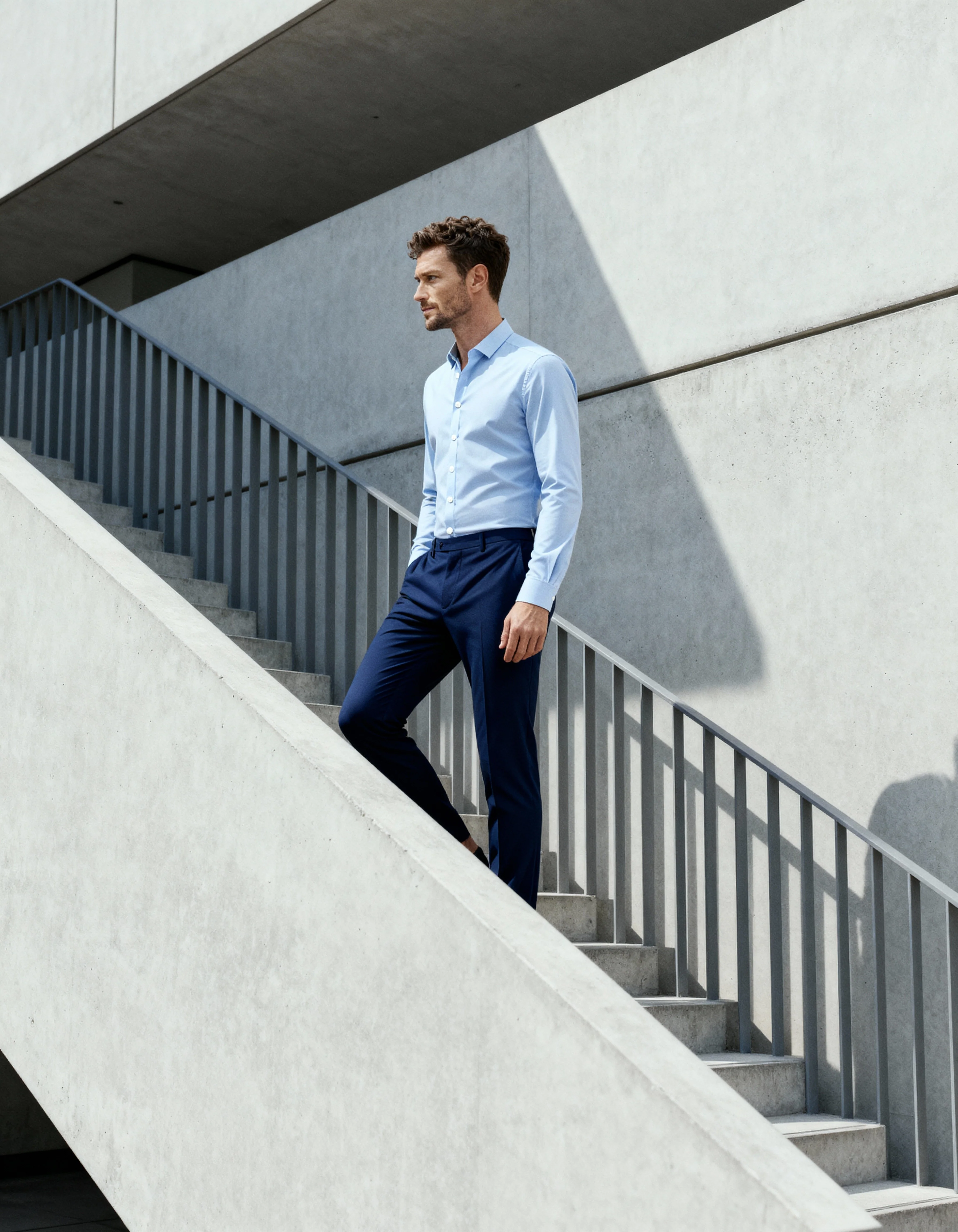 Camisa Antisudor Business Oxford Azul - Image 5