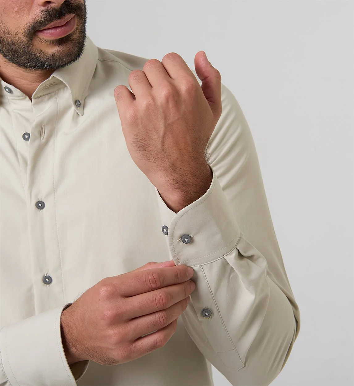 Camisa Antisudor Casual Marfil - Image 3