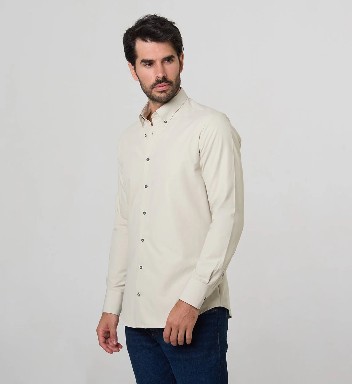 Camisa Antisudor Casual Marfil - Image 4