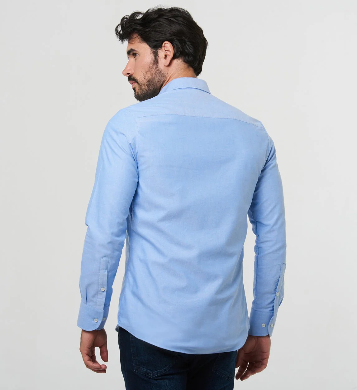 Camisa Antisudor Casual Oxford Azul - Image 5