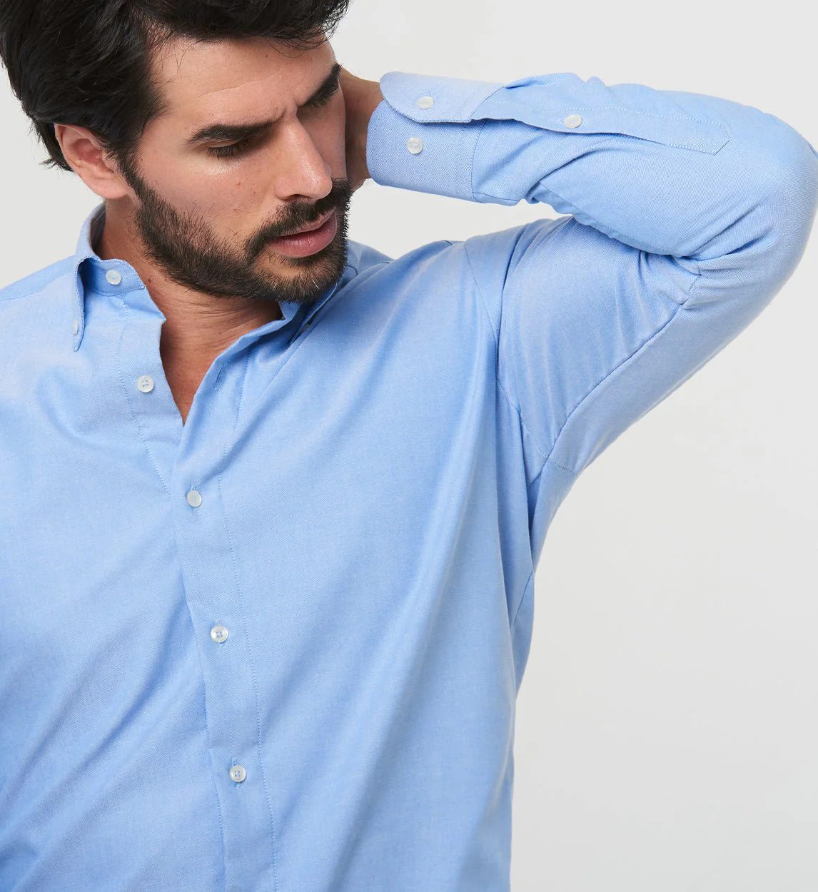 Camisa Antisudor Casual Oxford Azul - Image 6