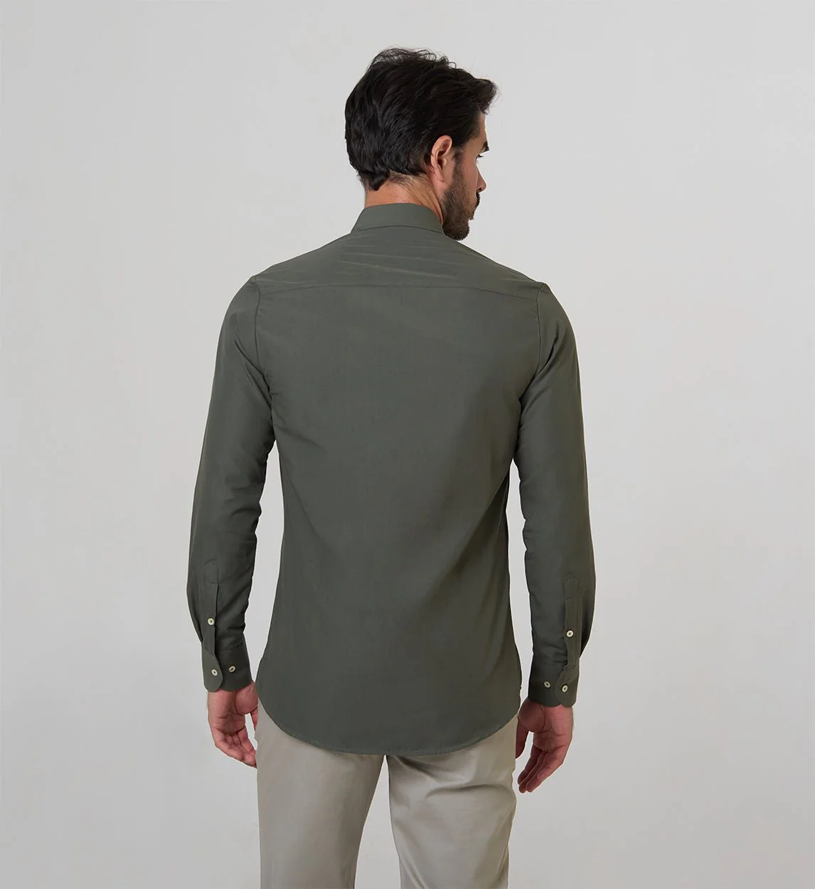 Camisa Antisudor Casual Verde Kaki - Image 5