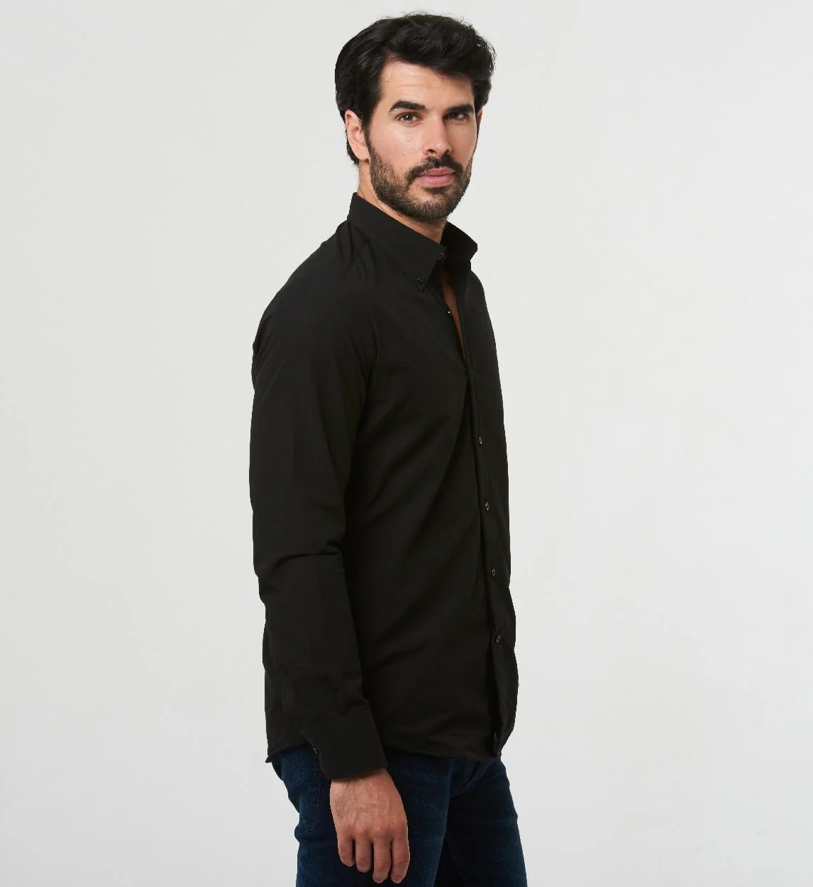 Camisa Antisudor Casual Negra - Image 3