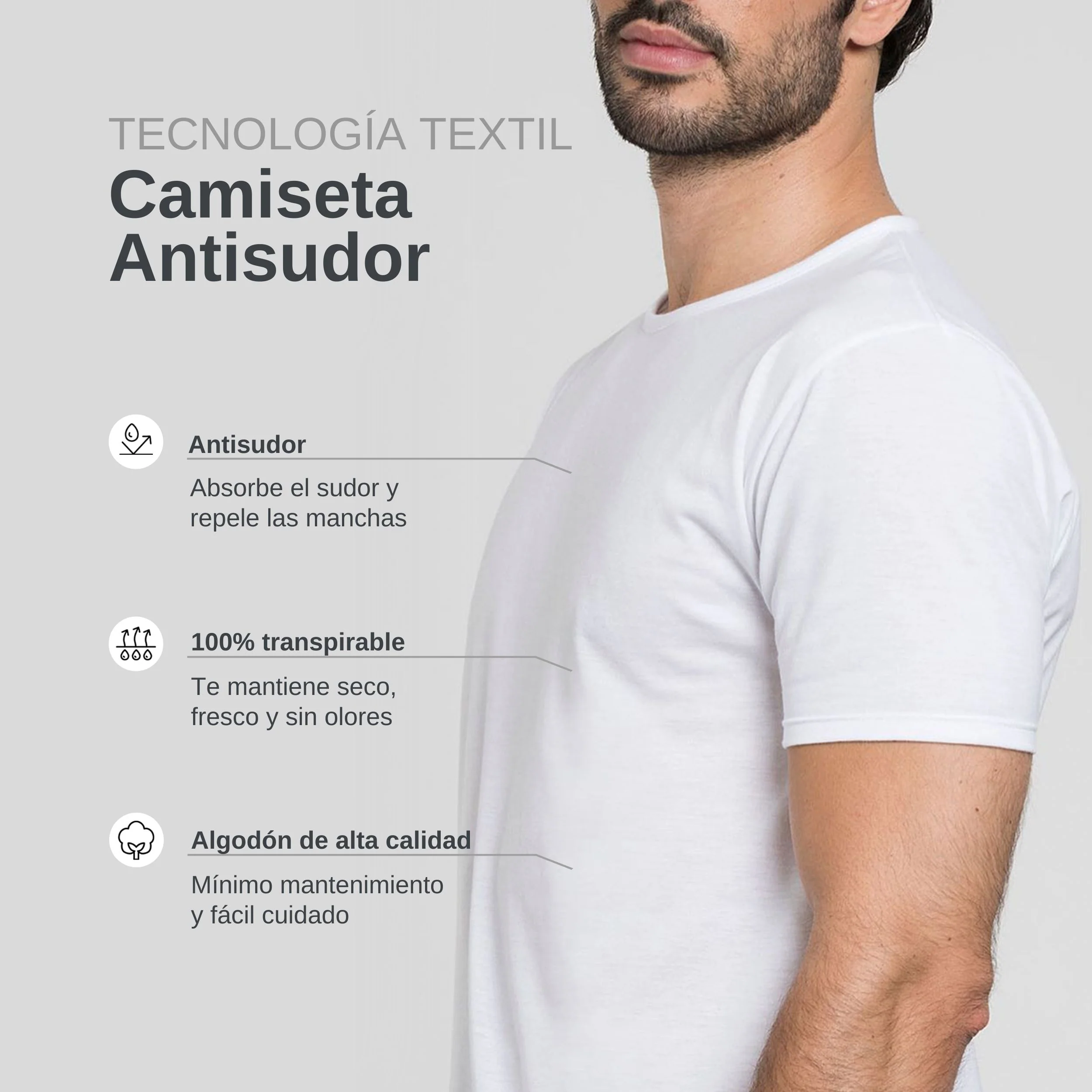 Camiseta Antisudor Blanco - Image 6
