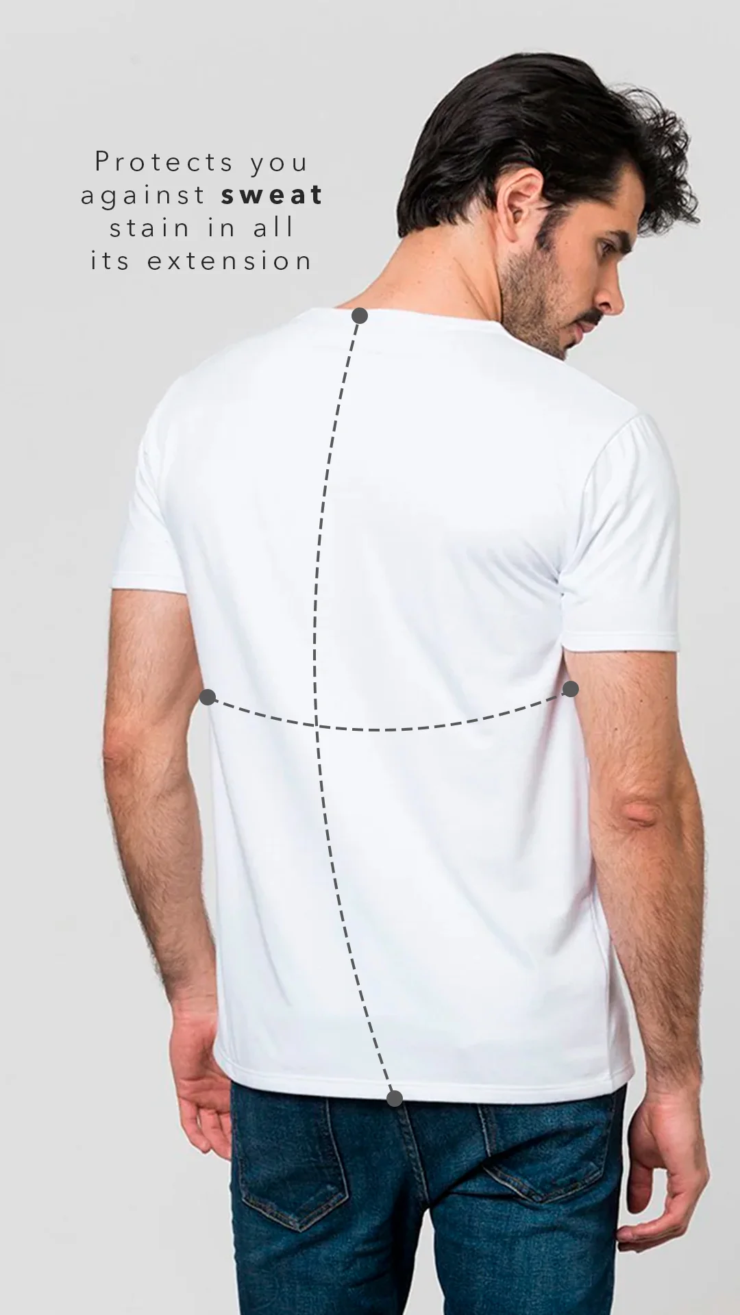 Camiseta Antisudor MaxDry Cuello V Grande Negro Protección Axilar Extra - Image 8