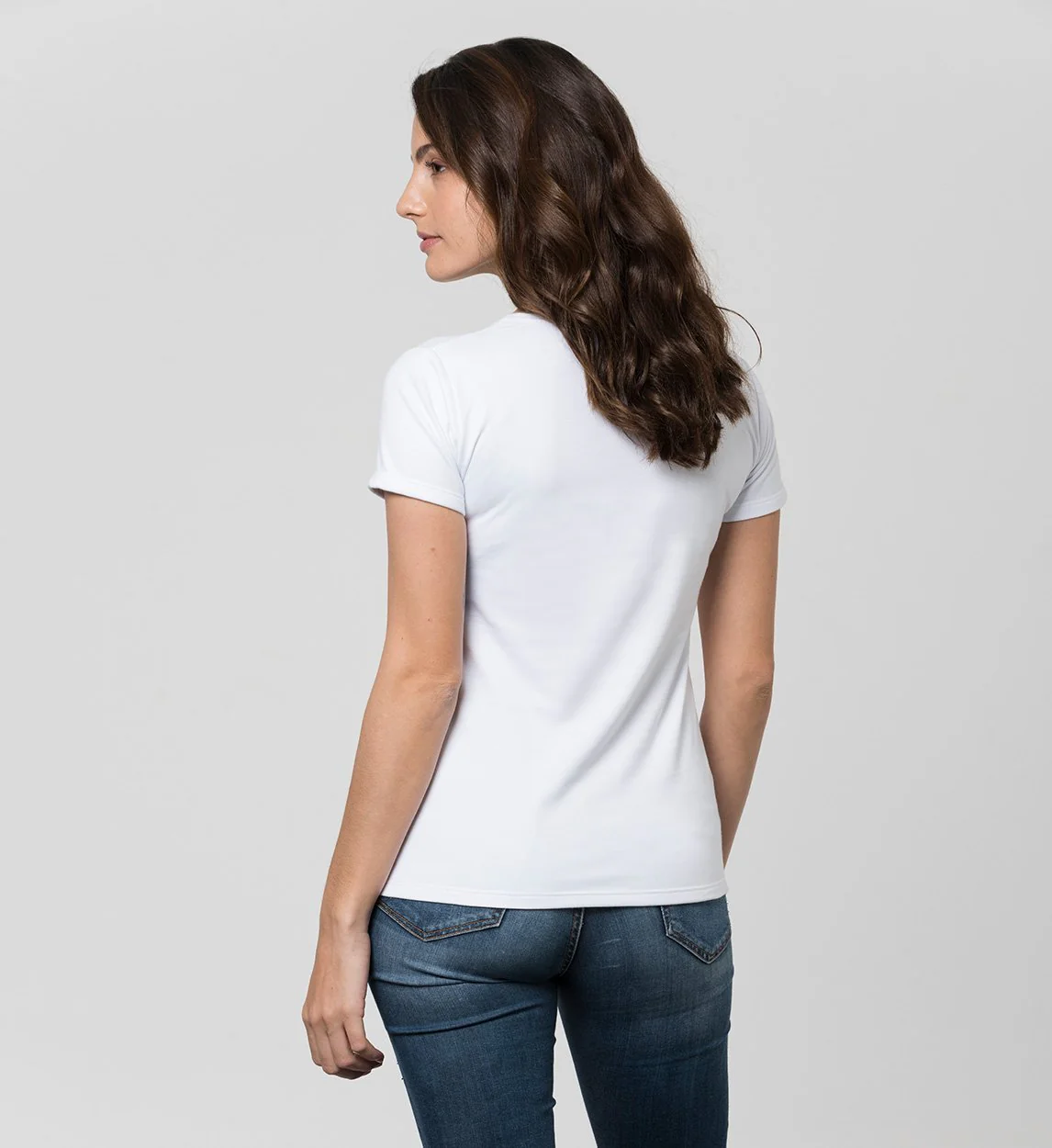 Camiseta mujer antisudor cuello escotado Blanco - Image 4